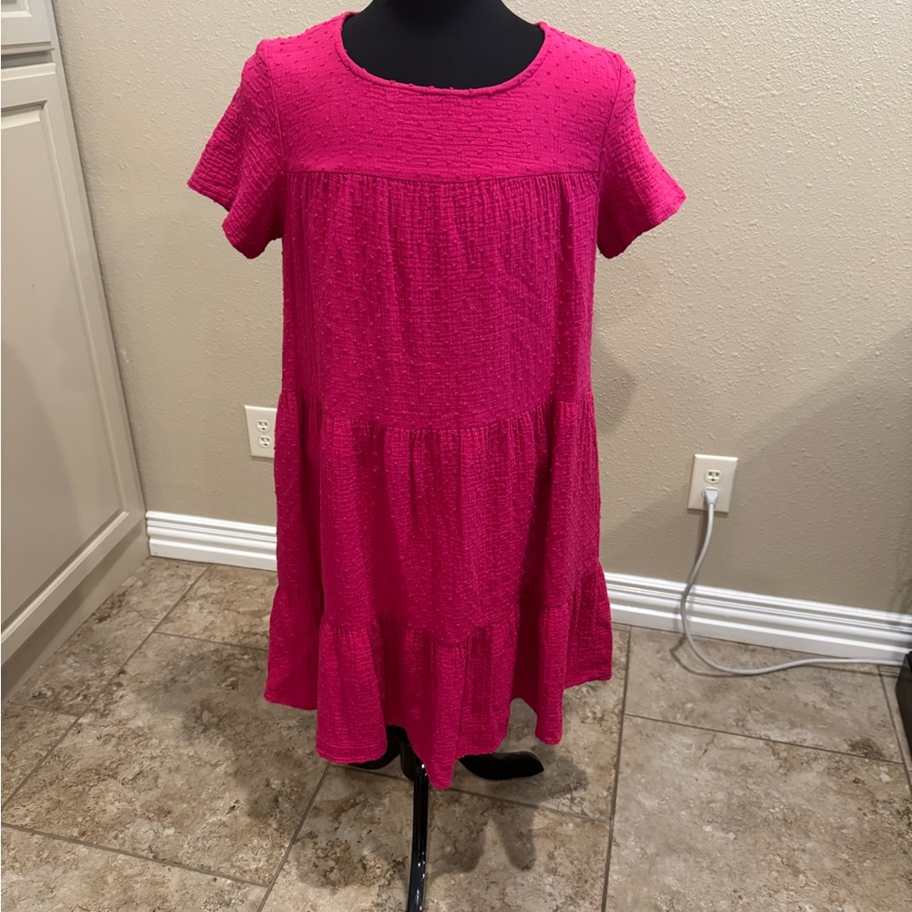 Uncle Frank magenta short sleeve dress